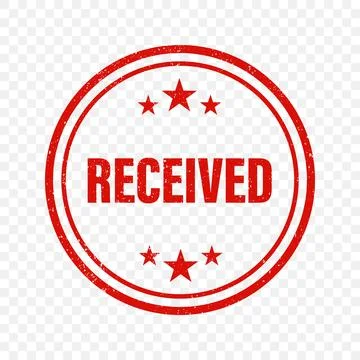 Received Stamp for Documents, Vector Illustration. Mail and Office Records Ilustração Stock