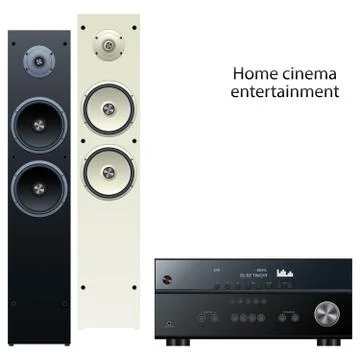 Receiver and speakers Stock Illustration