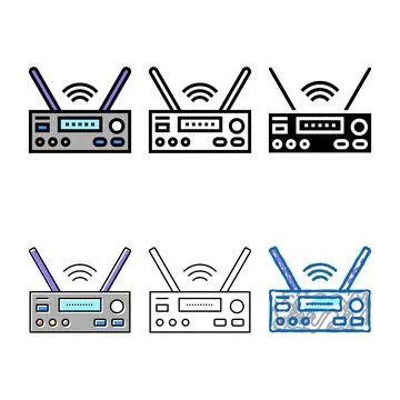 Receiver electronic technology color icon vector modern Stock Illustration