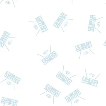Receiver electronic technology glyph seamless pattern Stock Illustration
