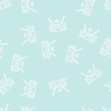 Receiver electronic technology line seamless pattern Stock Illustration