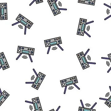 Receiver electronic technology vector seamless pattern Stock Illustration