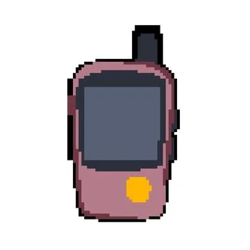 Receiver handheld gps pixel art vector illustration 스톡 일러스트