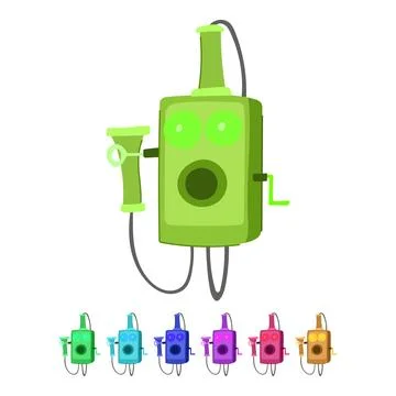 Receiver telephone retro vector cartoon graphic Stock Illustration