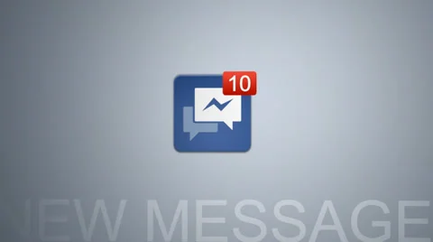 Receiving 10 Facebookmessages - with text "New Message" Stock Footage 39477220