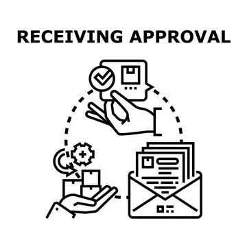 Receiving approval process for order delivery confirmation Stock Illustration