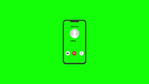 Receiving call from unknown caller, graphics overlay with green screen Vidéo 330120149