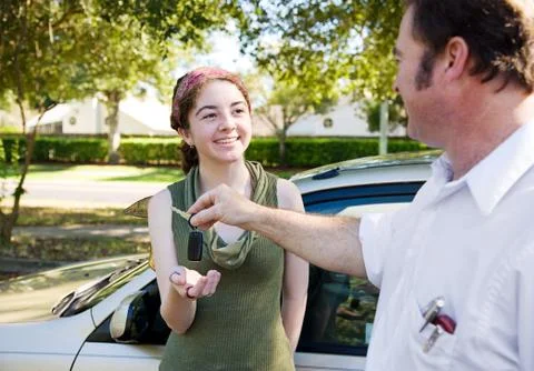 Receiving Car Keys Stock Photos