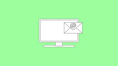 Receiving a correspondence by e-mail. A simple animated icon. Stock Footage 161549057