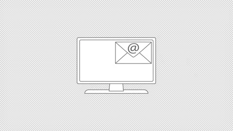 Receiving a correspondence by e-mail. A simple animated icon. Stock Footage 161549067