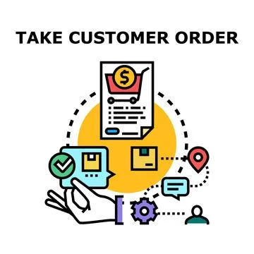 Receiving customer order process and delivery management Stock Illustration