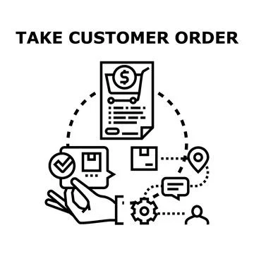 Receiving customer order process and delivery management Stock Illustration