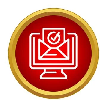 Receiving email message with checkmark on computer screen Stock-Illustration