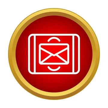 Receiving email message notification on mobile device icon Stock Illustration