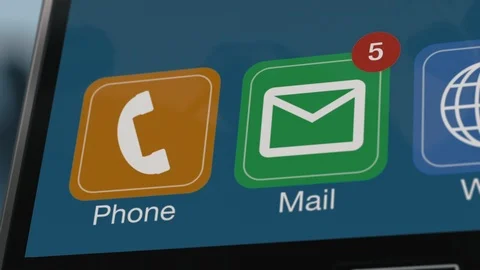 Receiving emails on a smartphone Stock Footage 90210805