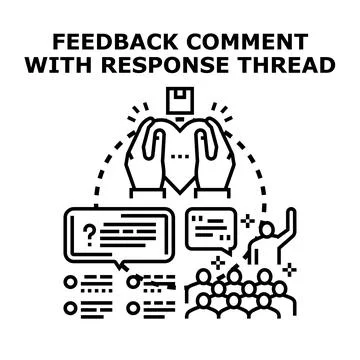 Receiving feedback comment with response thread Stock Illustration