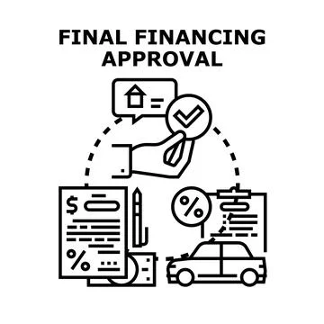 Receiving final financing approval for home or vehicle 스톡 일러스트