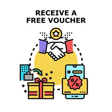 Receiving free voucher for loyalty program rewards 스톡 일러스트
