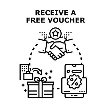 Receiving free voucher for loyalty program rewards Stock Illustration