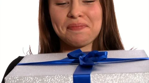 Receiving a gift Stock Footage 22666725