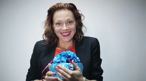 Receiving a Gift Stock Footage 55083752