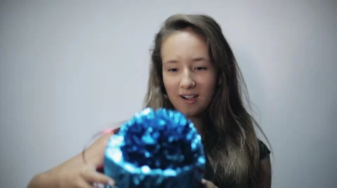 Receiving a Gift Stock Footage 55120932