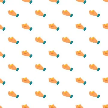 Receiving gold coin seamless pattern for finance concept Stock Illustration