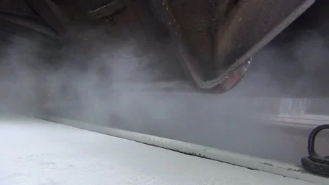 Receiving grain into an elevator from a freight car on a railroad, grain runs in 스톡 동영상 138087890