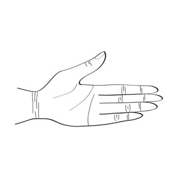 Receiving hand expression Stock Illustration