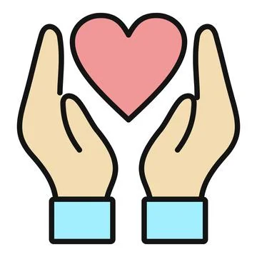 Receiving heart, hands caring, sharing, and protection concept Stock Illustration