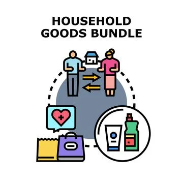 Receiving household goods bundle for house moving Stock Illustration