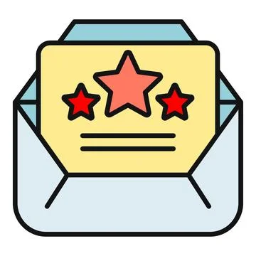 Receiving important feedback message with star rating Illustrazione stock