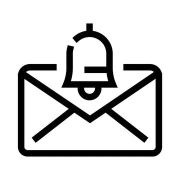 Receiving an important mail notification bell icon Stock Illustration