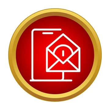 Receiving incoming new email message on smartphone screen Stock Illustration