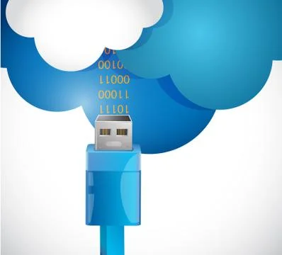 Receiving information from the cloud. illustration 스톡 일러스트
