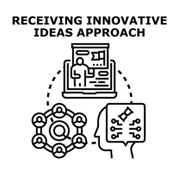 Receiving innovative ideas and collaborative approach concept Stock Illustration