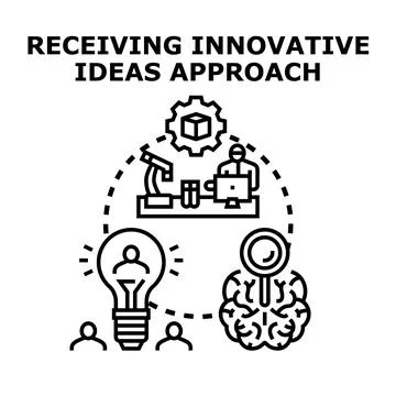 Receiving innovative ideas approach for creative development process 库存插图