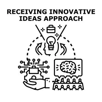 Receiving innovative ideas approach vector concept Illustrazione stock
