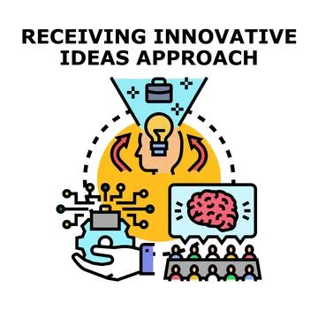 Receiving innovative ideas approach vector concept Stock Illustration