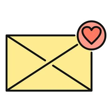 Receiving love message notification on email envelope Stock Illustration