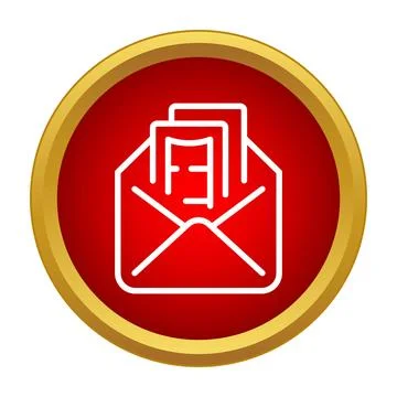 Receiving mail message notification in an open envelope Ilustração Stock