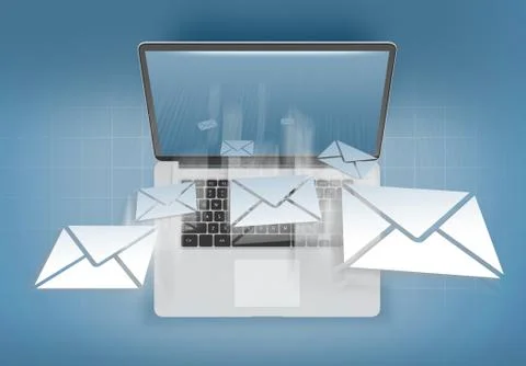 Receiving mail on a personal computer Illustrazione stock