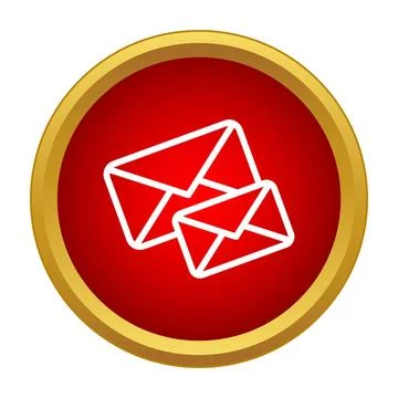 Receiving many emails and messages icon button Stock Illustration