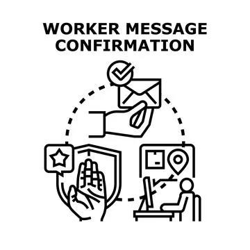 Receiving message confirmation and secure delivery tracking Stockillustratie