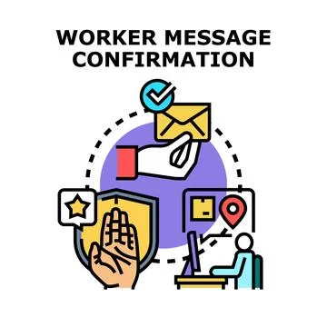 Receiving message confirmation and secure delivery tracking Stock Illustration