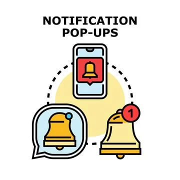 Receiving mobile notifications and new alert messages Stock Illustration