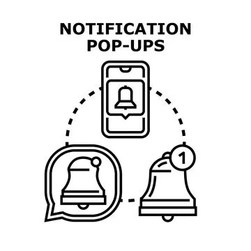 Receiving mobile notifications and new alert messages Stock Illustration