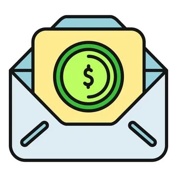 Receiving money in envelope representing payment, salary, or bonus Stock Illustration