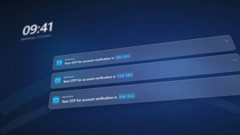 Receiving multiple notifications for otp code verification on phone. 4K 库存影片 348234835