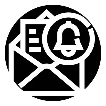 Receiving new email message alert notification icon Stock Illustration